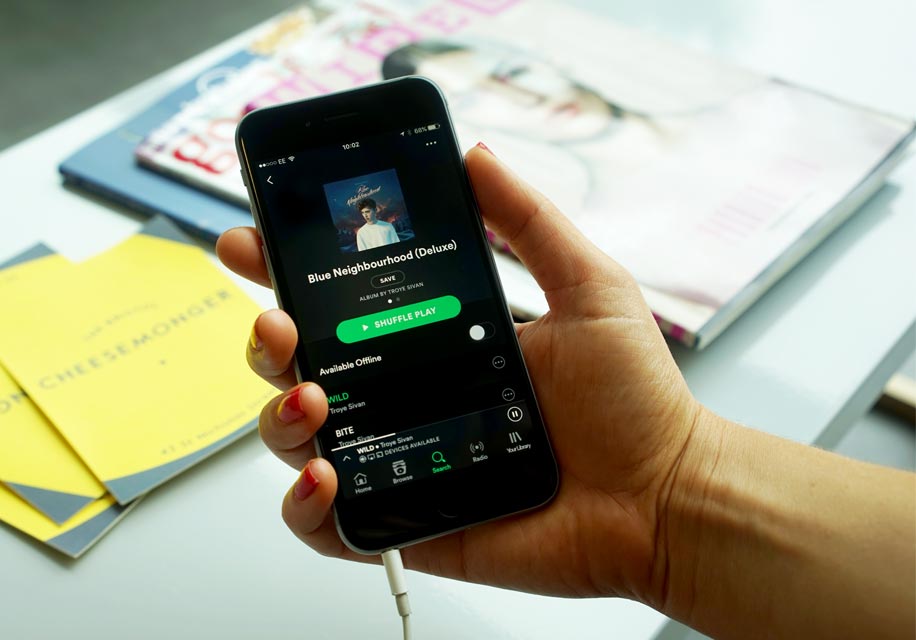 Spotify playing on smart phone