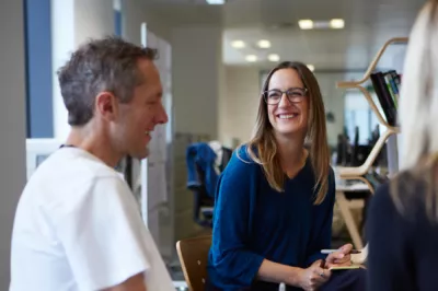 2 people laughing